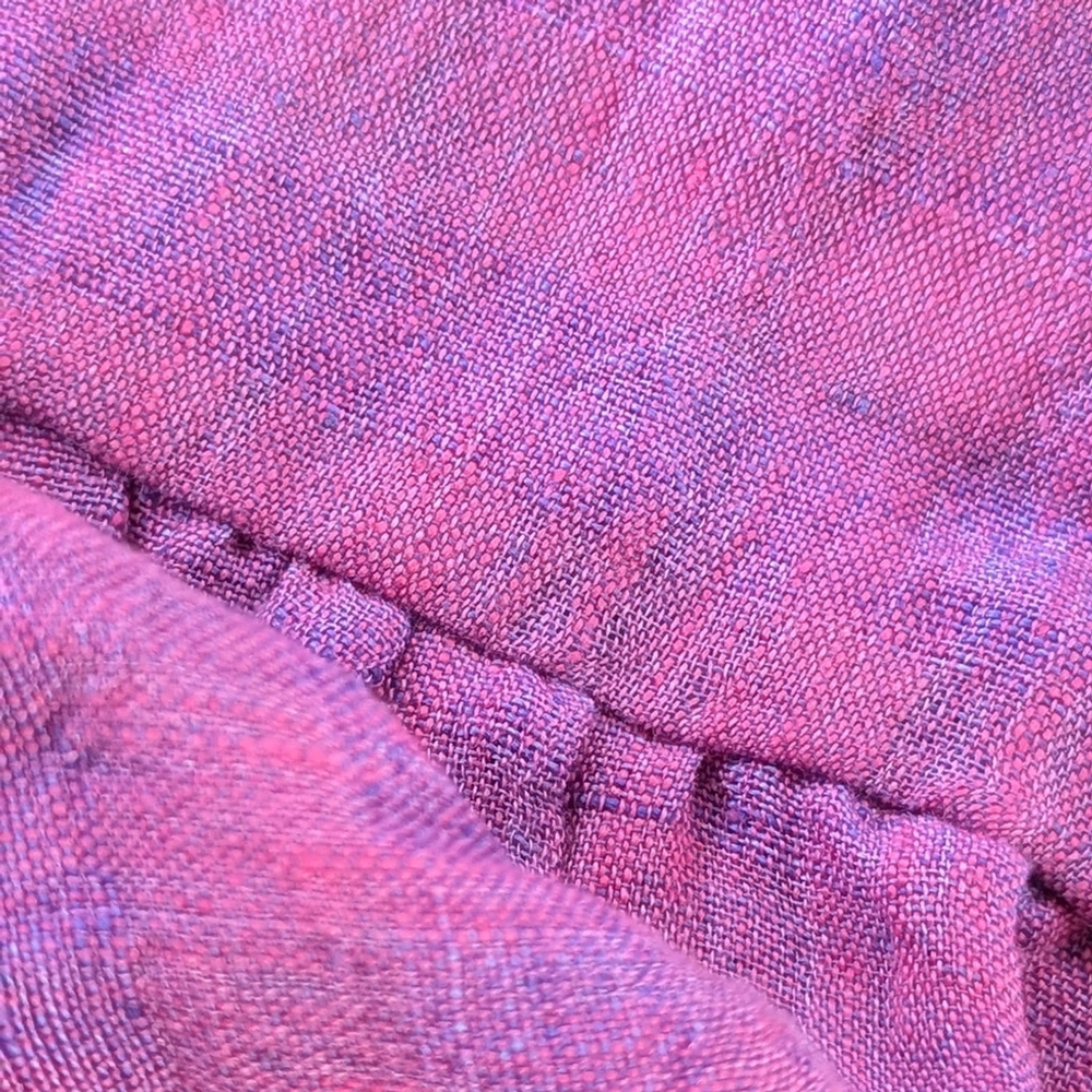 Lavender Brown Linen Plaid Ruffled Shorts Sz M | Weekend Stroll Favorite - Picture 10 of 10